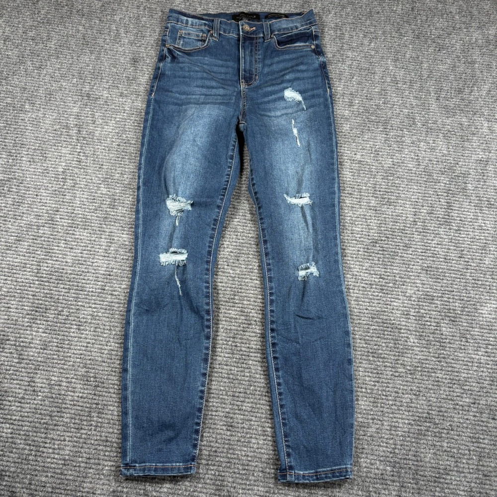 Kendall + Kylie The Kontour Highrise Distressed Skinny Jeans Blue Size 3/26
